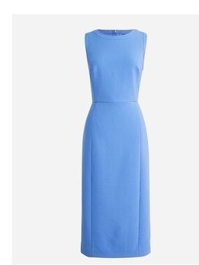 NWT J Crew Sheath dress in four-season stretch Midi Dress in blue. Size 6